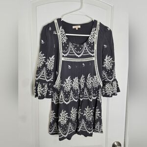 23. Sundance Embroidered Mini Dress – XS Petite – Charcoal